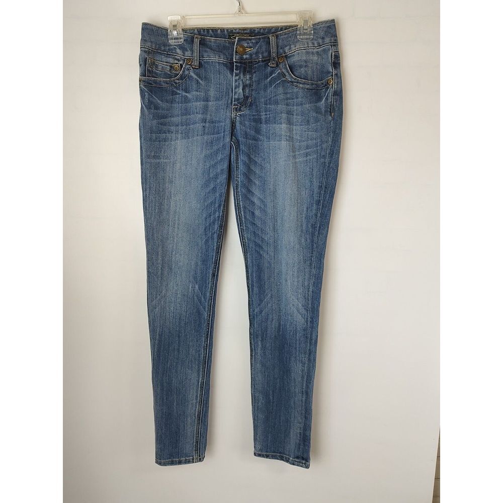 Seven7 Women Jeans‎ Size 29 Denim Premium Blue Label Low Rise Embroidery Pocket